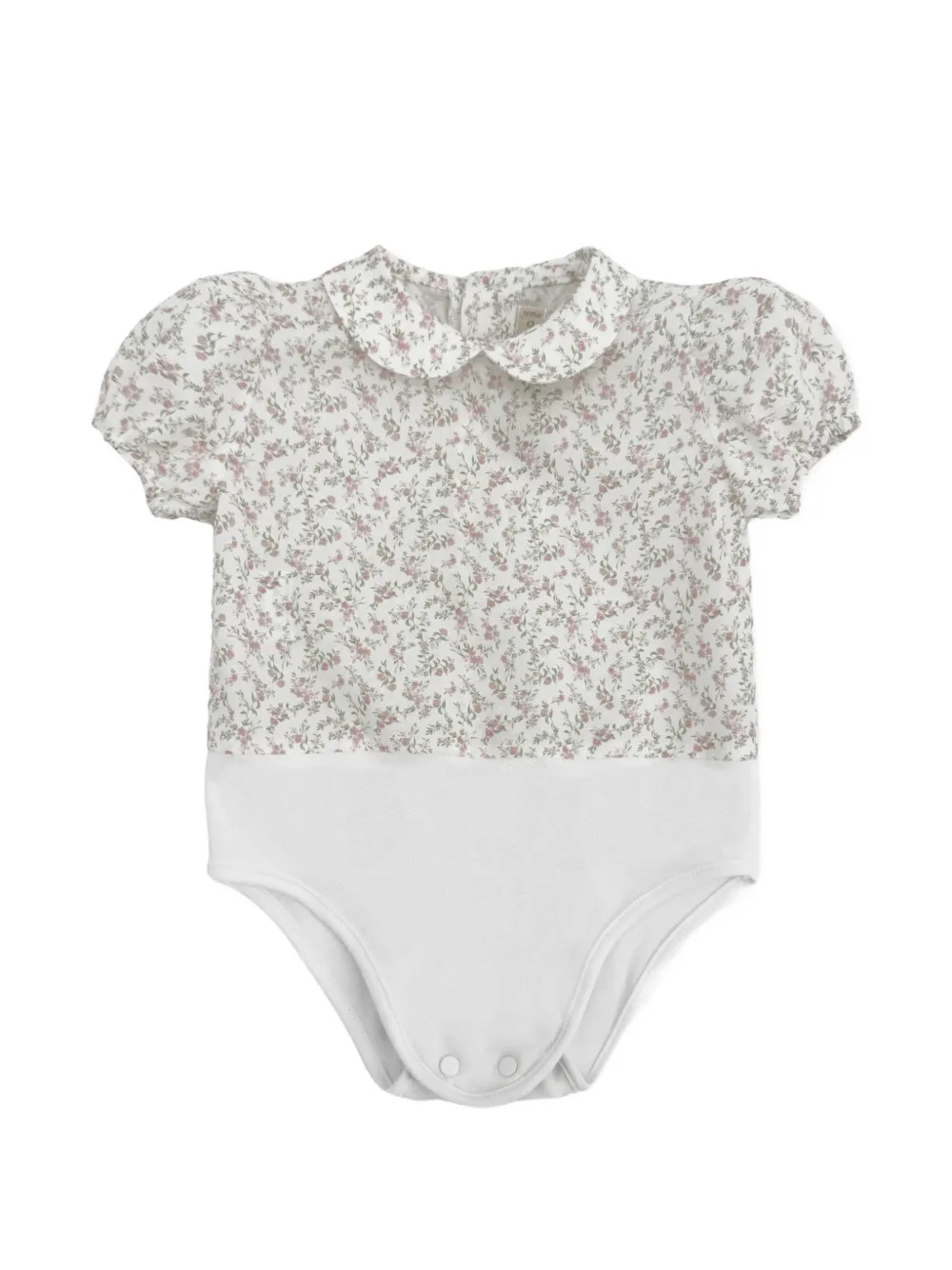 La Stupenderia Shorts en top met Peter Pan-kraag en bloemen-print Wit