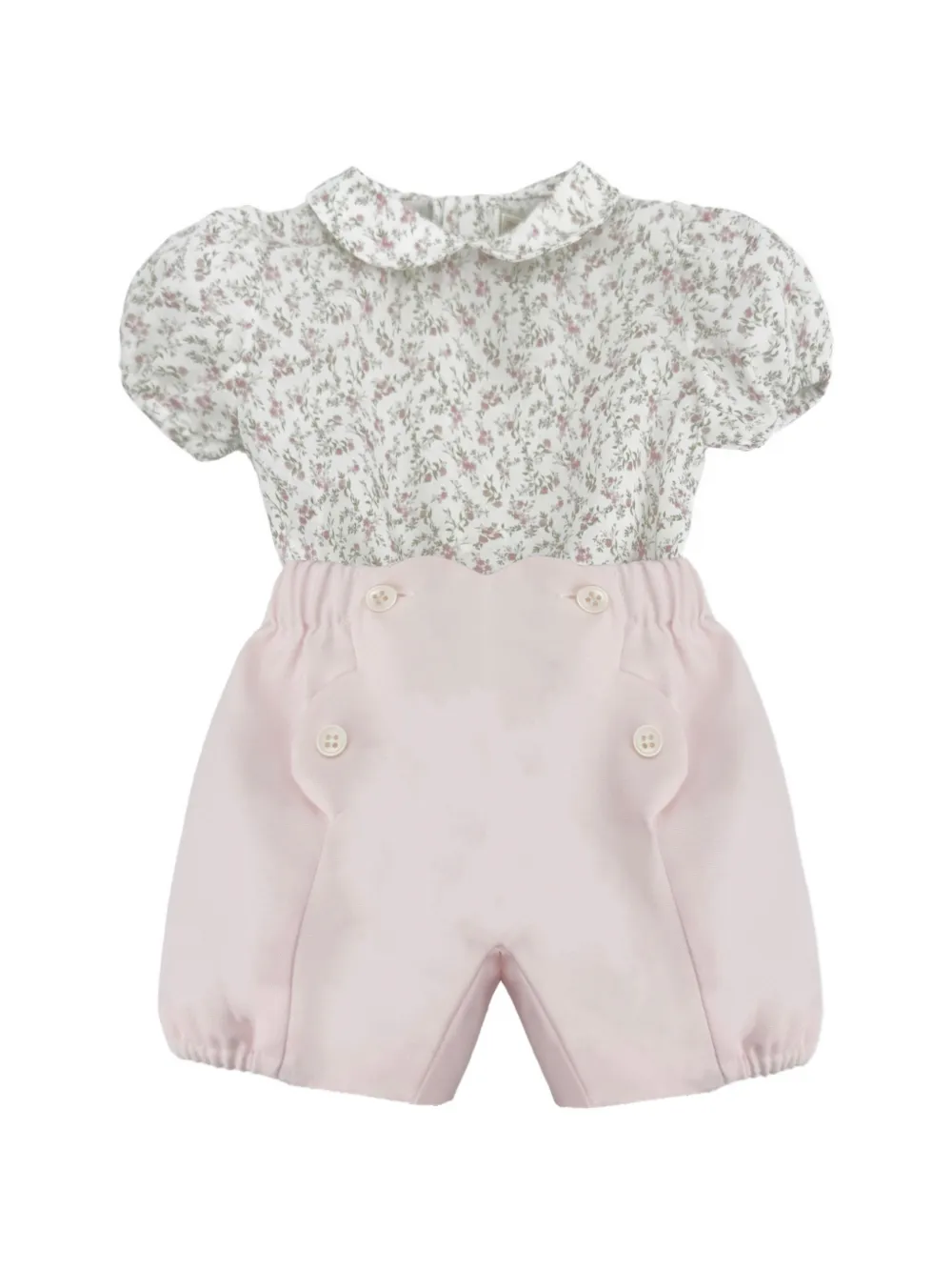 La Stupenderia floral-print Peter Pan-collar shorts (set of two) - Bianco