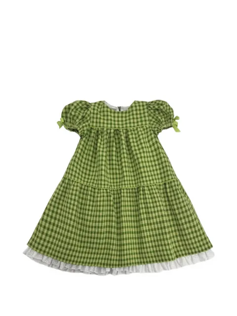 La Stupenderia vestido a capas de cuadros guinga