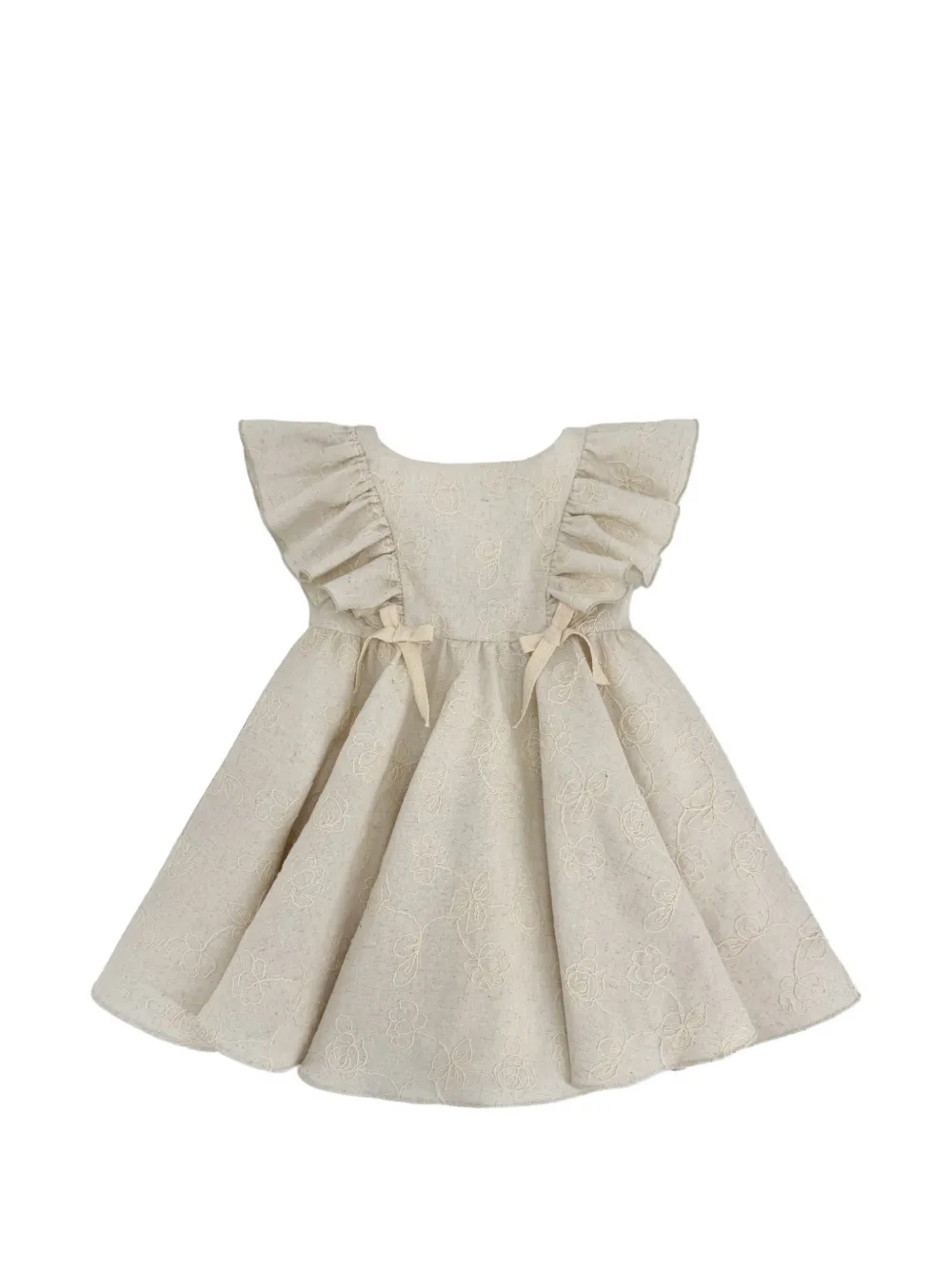 La Stupenderia embroidered ruffled dress - Toni neutri