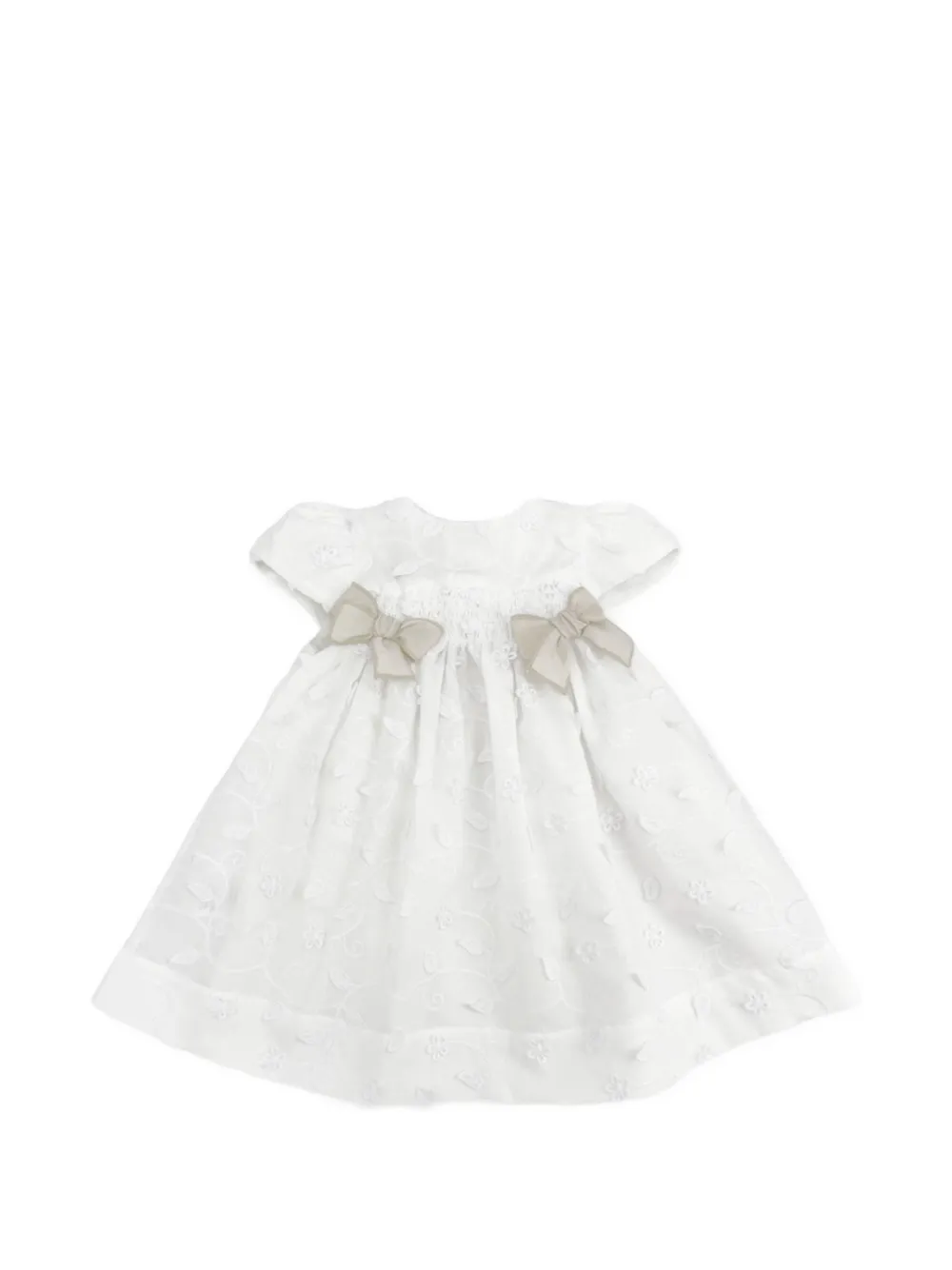 La Stupenderia embroidered bow-detail dress - Bianco