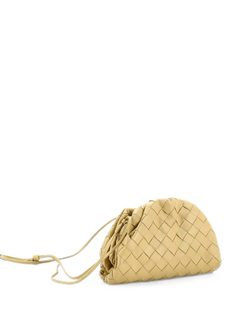 Bottega Veneta Pre-Owned Borsa a tracolla The Pouch mini in nappa con design Intrecciato - Giallo