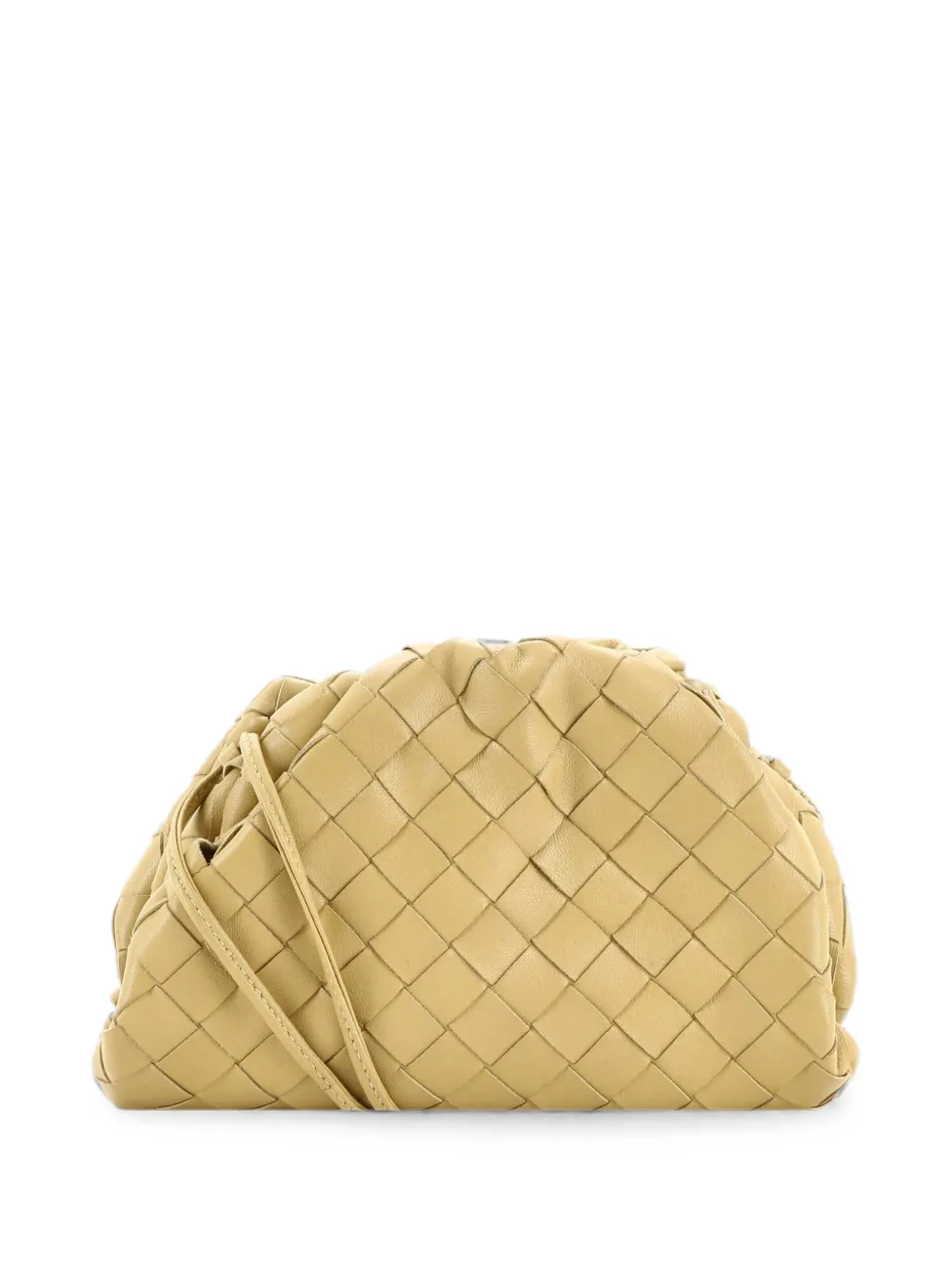 Bottega Veneta Pre-Owned Borsa a tracolla The Pouch mini in nappa con design Intrecciato - Giallo