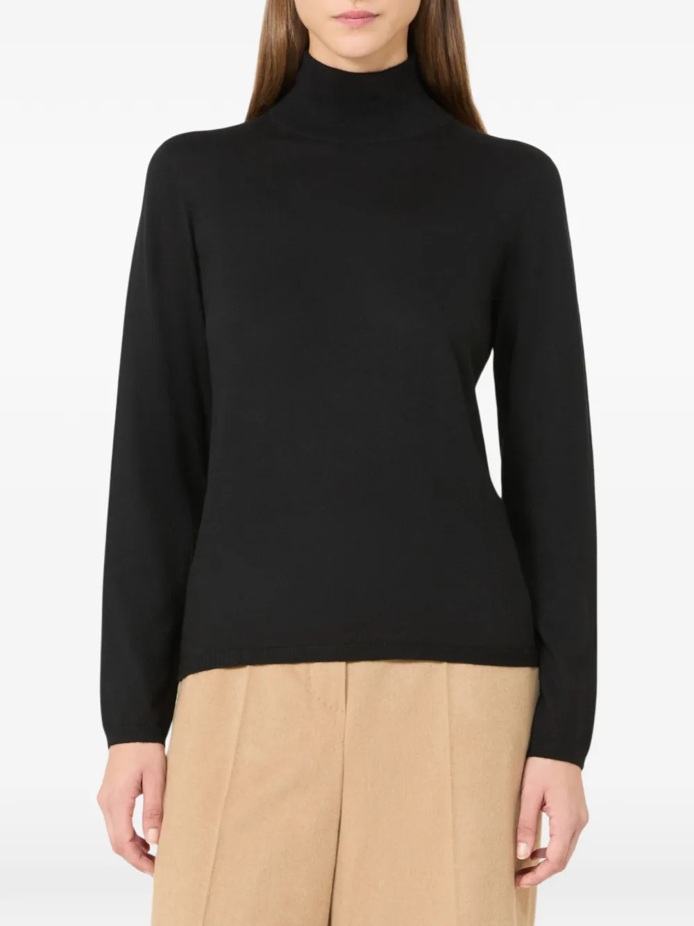 Max Mara high-neck cashmere sweater Zwart