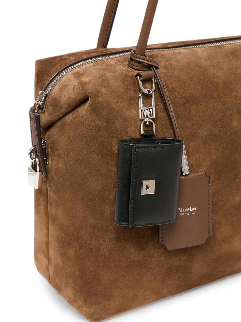 Max Mara Suède shopper met ritssluiting Bruin