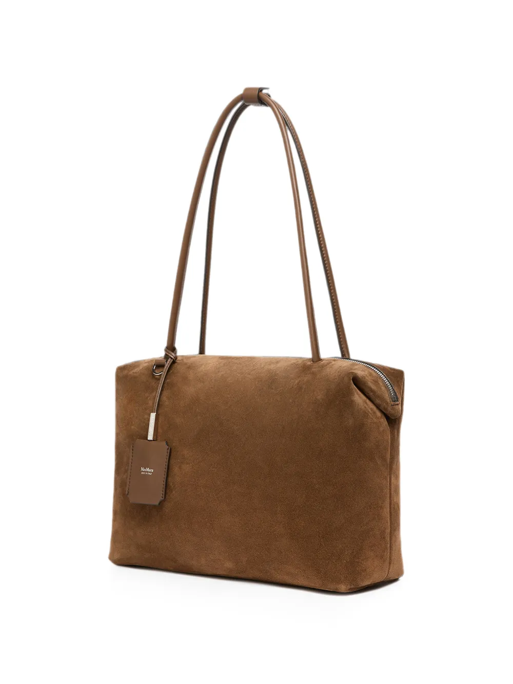 Max Mara Suède shopper met ritssluiting Bruin
