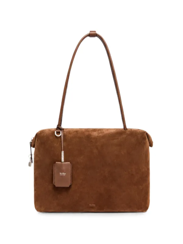 Max Mara Zip-fastening Suede Shoulder Bag in Brown
