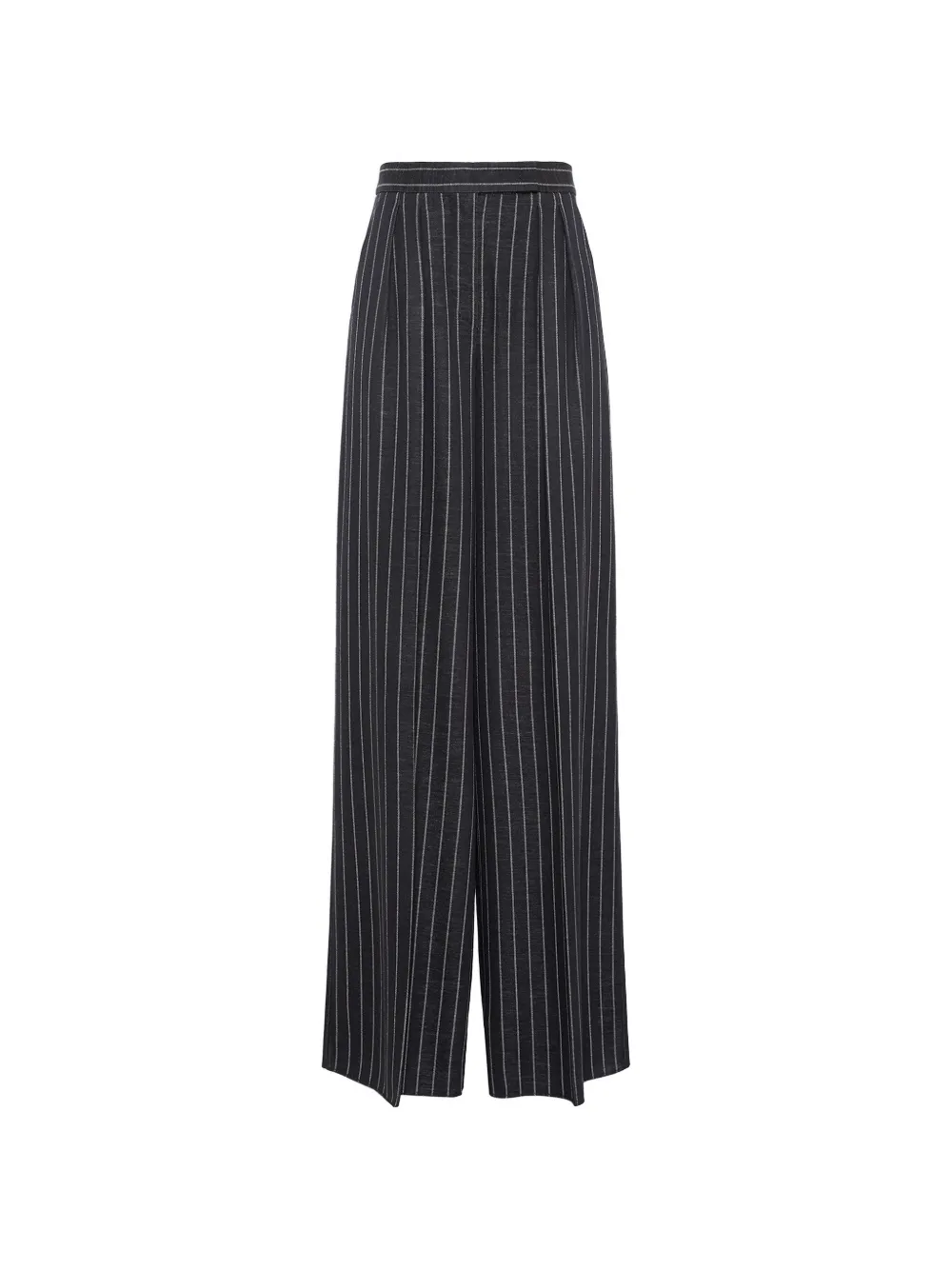 Max Mara Pinstriped Pleated Trousers In Gray