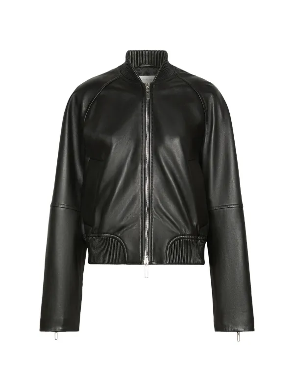 Sportmax ジップアップ レザージャケット | ブラック | FARFETCH JP