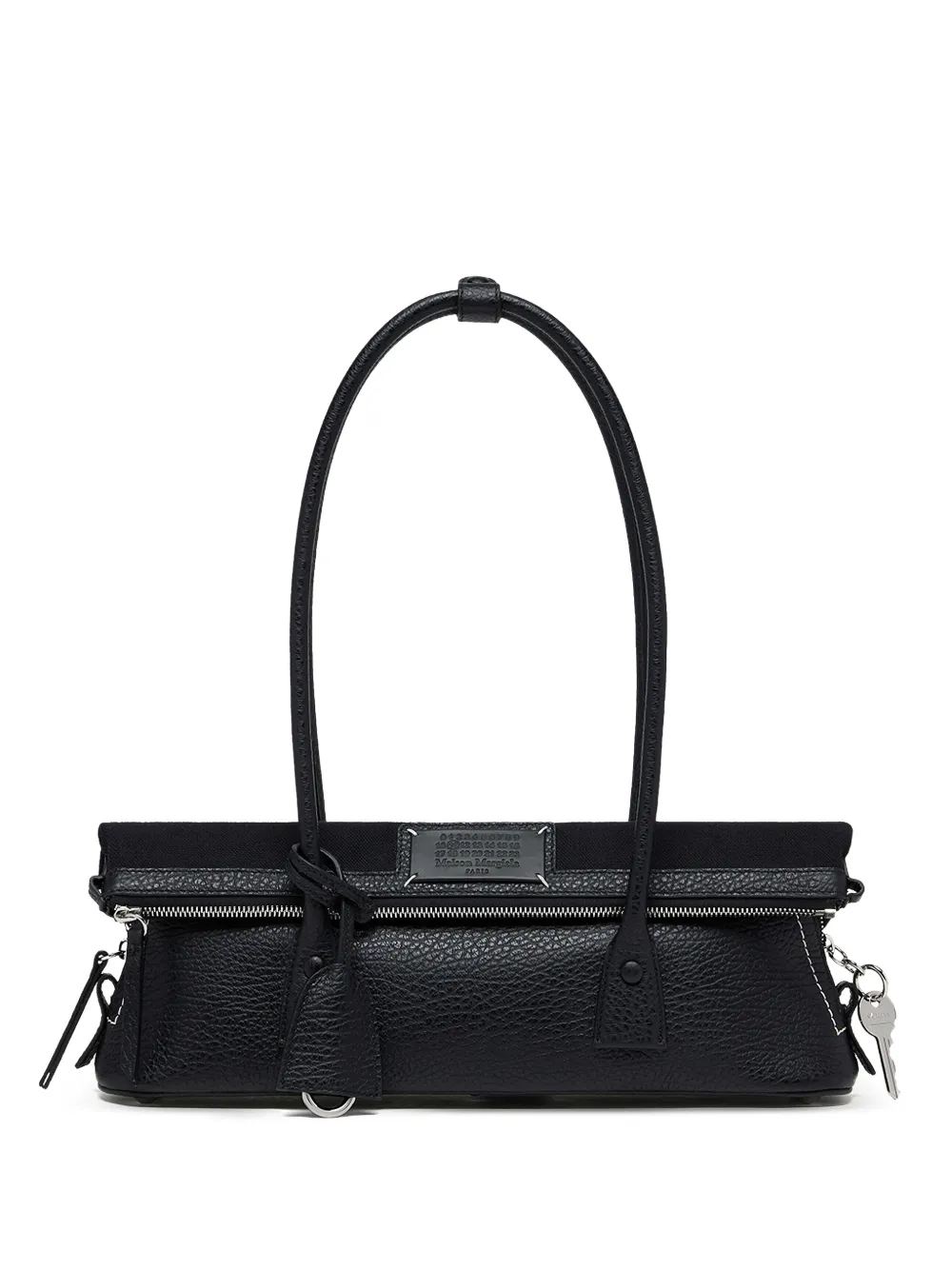 Maison Margiela Borsa a spalla 5AC in pelle con logo - Nero