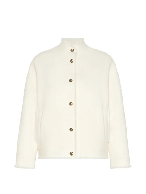 Max Mara fringed button-up jacket