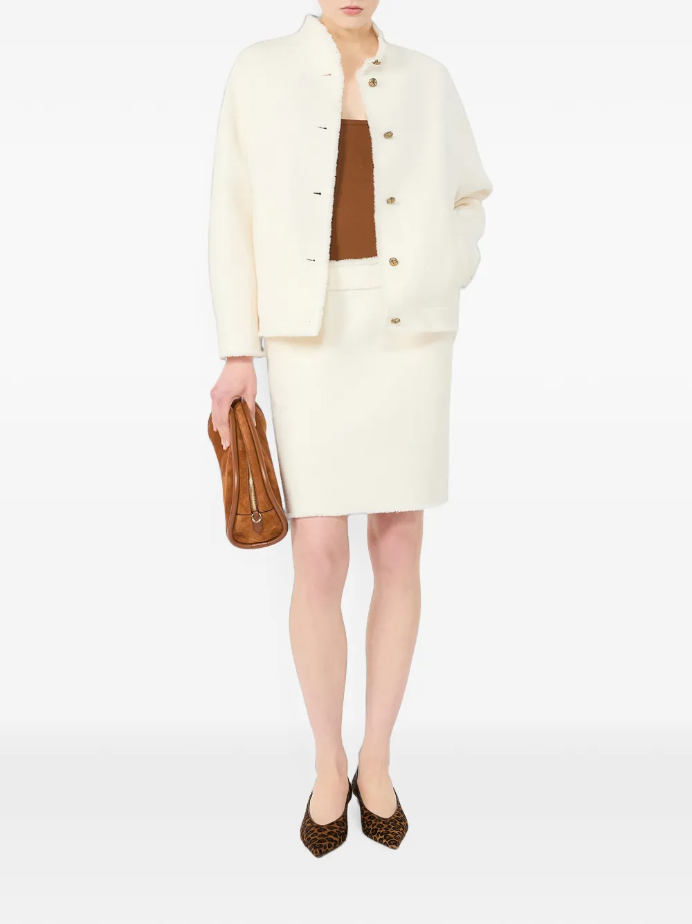Max Mara Palmizi jack met knopen Beige