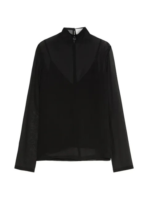 Sportmax blusa de seda traslúcida