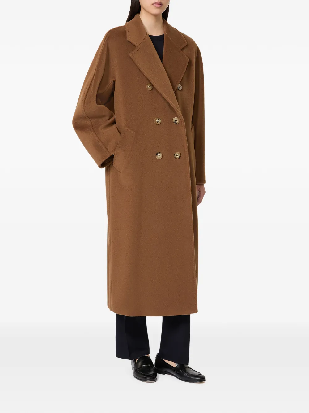 Max Mara Jas met dubbele rij knopen Bruin
