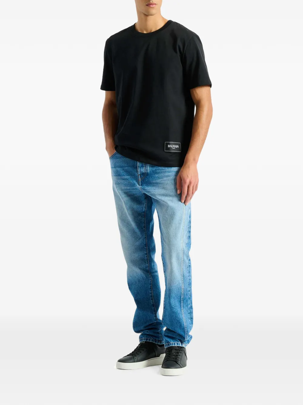 Balmain T-shirt met logopatch Zwart