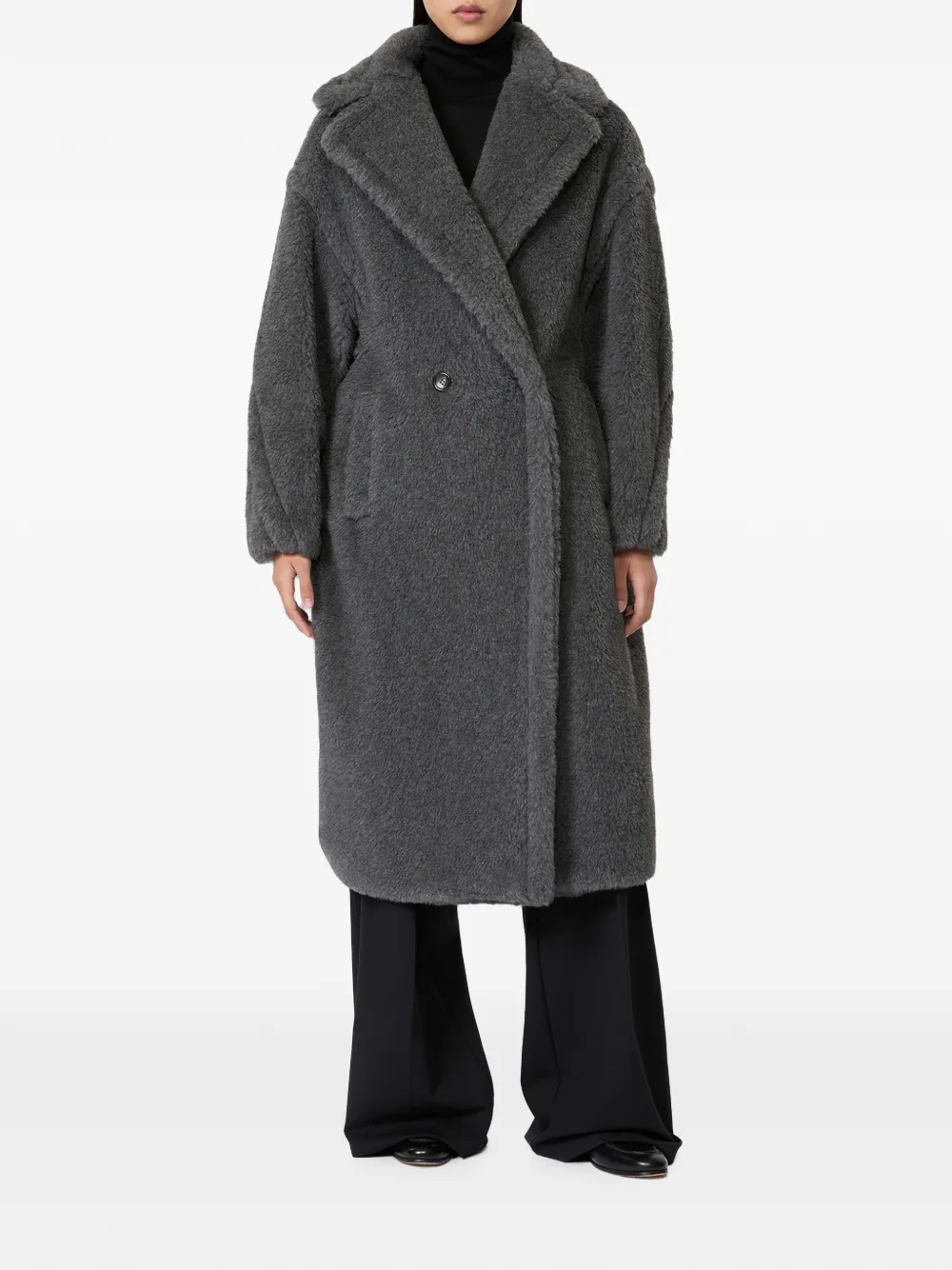 Max Mara Mantel met dubbele rij knopen Grijs