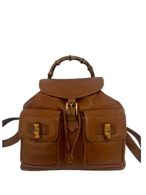 Gucci Pre-Owned 20th Century Calfskin Bamboo Drawstring backpack