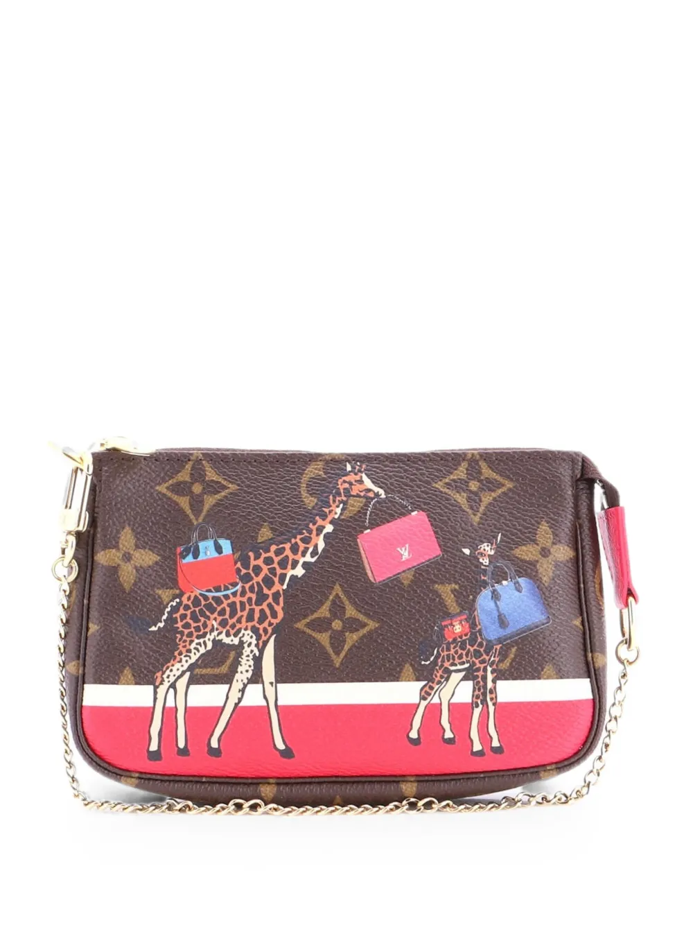 Louis Vuitton Pre-Owned Borsa a spalla Pochette Accessoires mini Limited Edition Christmas Animation in tela Monogram - Marrone