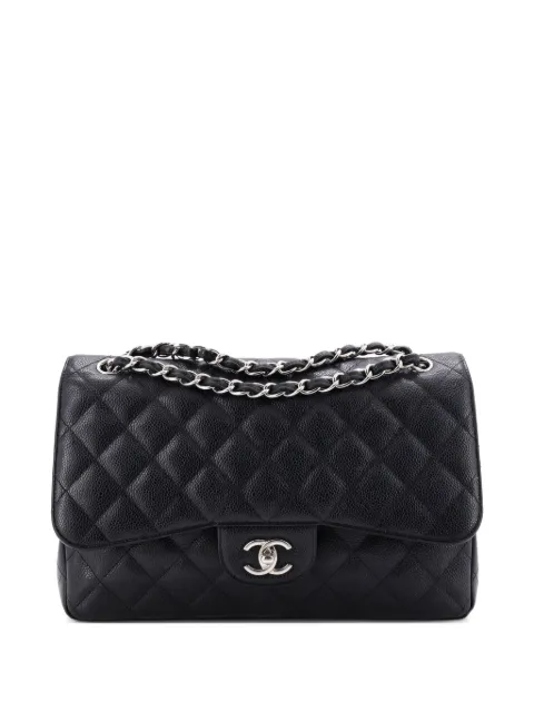 CHANEL Pre-Owned Classic Double Flap Bag Quilted Caviar Jumbo shoulder bag