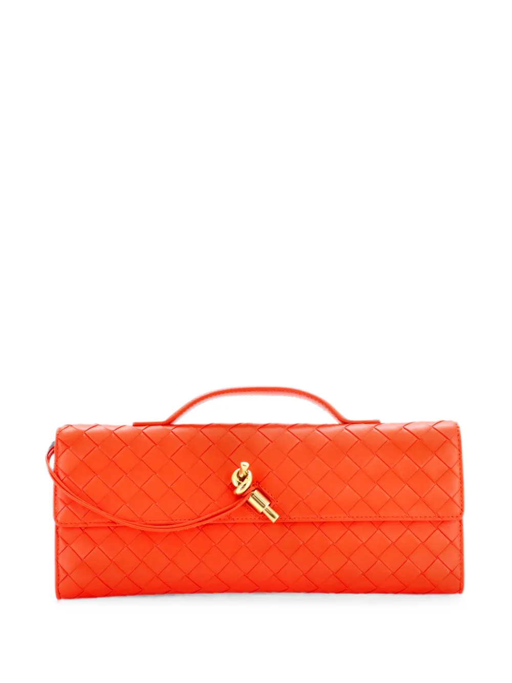 Bottega Veneta Pre-Owned Clutch Andiamo in nappa con design Intrecciato e manico - Arancione