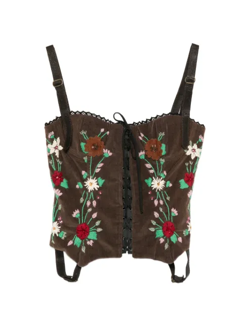 Dolce & Gabbana Pre-Owned top estilo corsé con bordado floral 2000