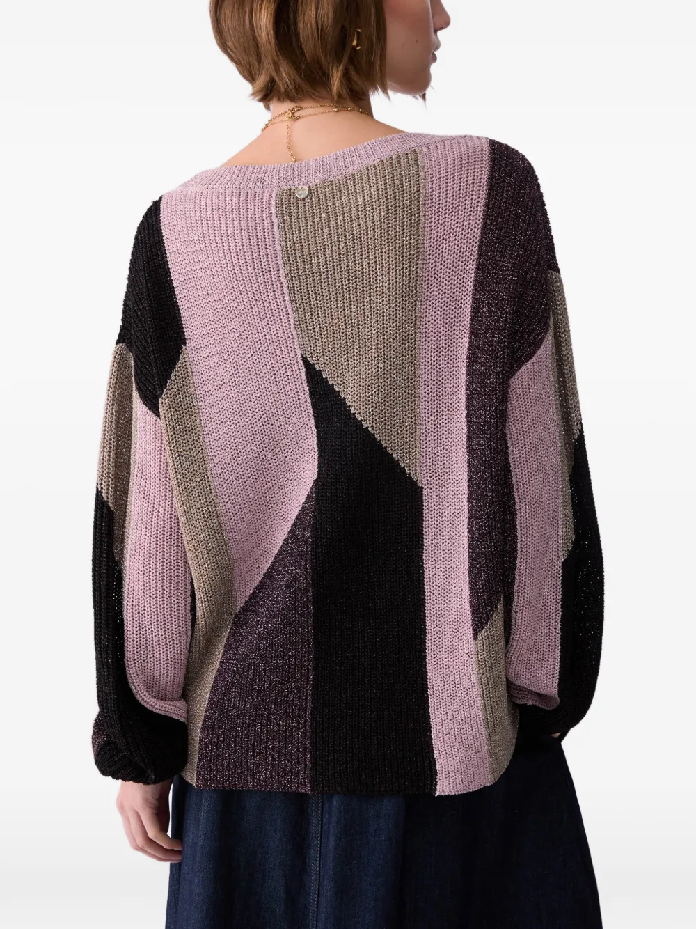LIU JO Trui met lamé inlays Roze