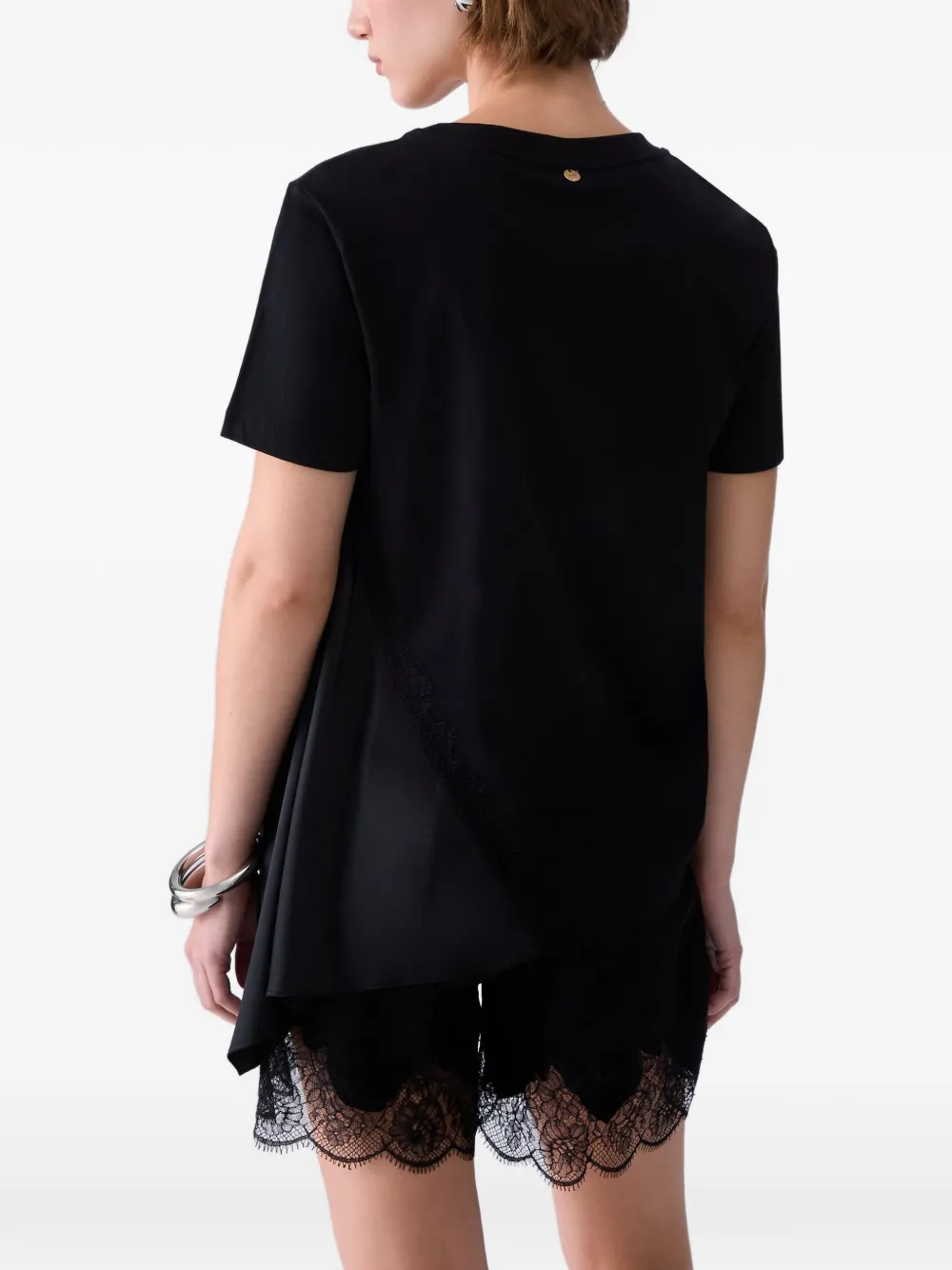 LIU JO Blouse van twee materialen Zwart