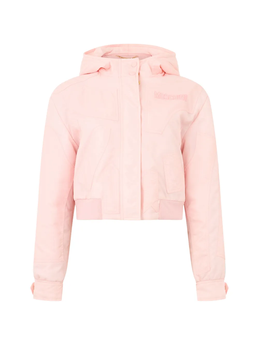 Moschino hooded zip-fastening cropped jacket - Rosa
