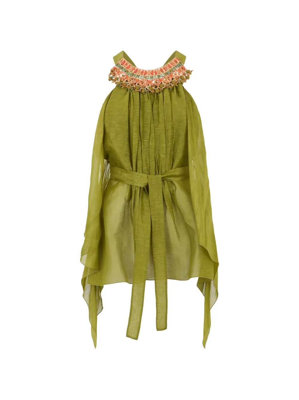 Alberta Ferretti beaded halterneck blouse - Verde