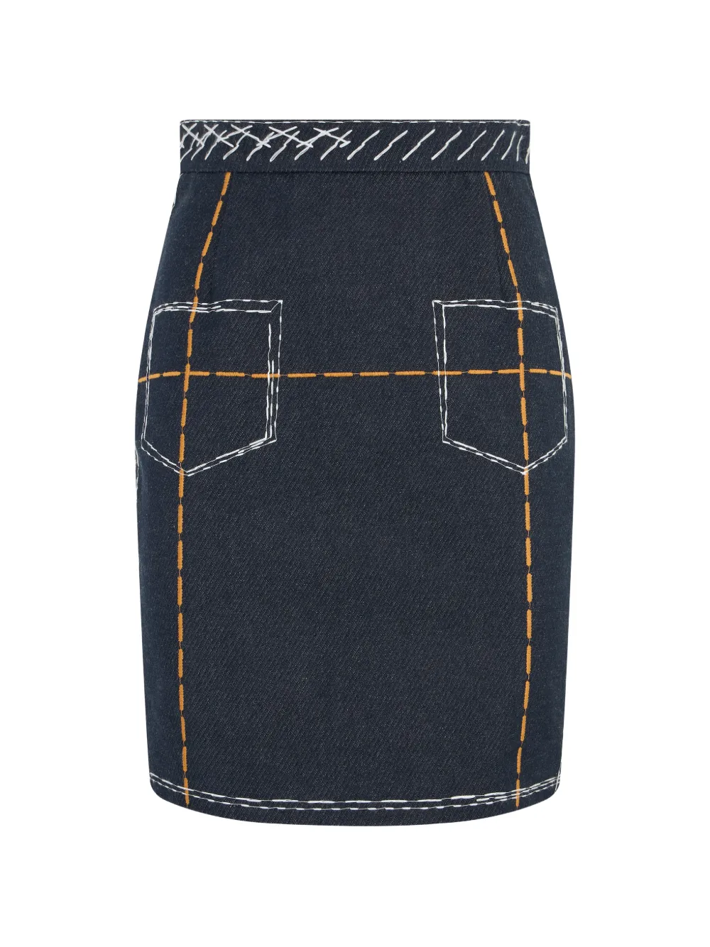 Moschino contrast-stitch mini skirt - Blu
