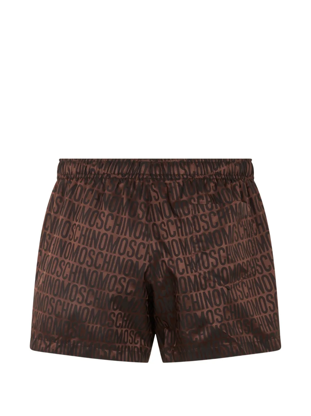 Moschino Shorts met elastische tailleband en logo-print Bruin
