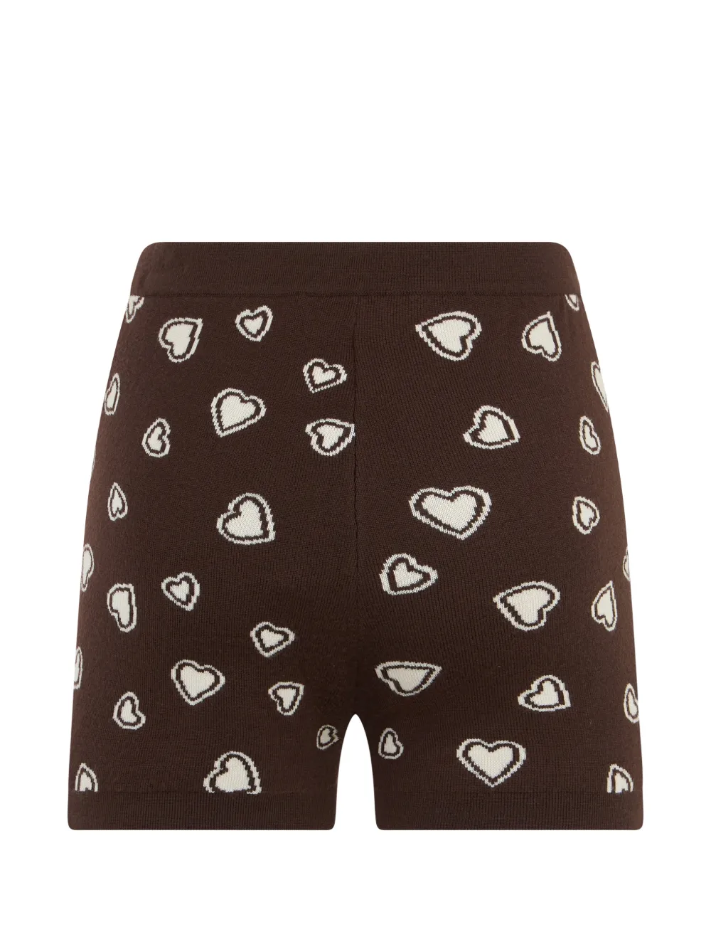 Moschino Wollen mini-shorts met hartprint Bruin