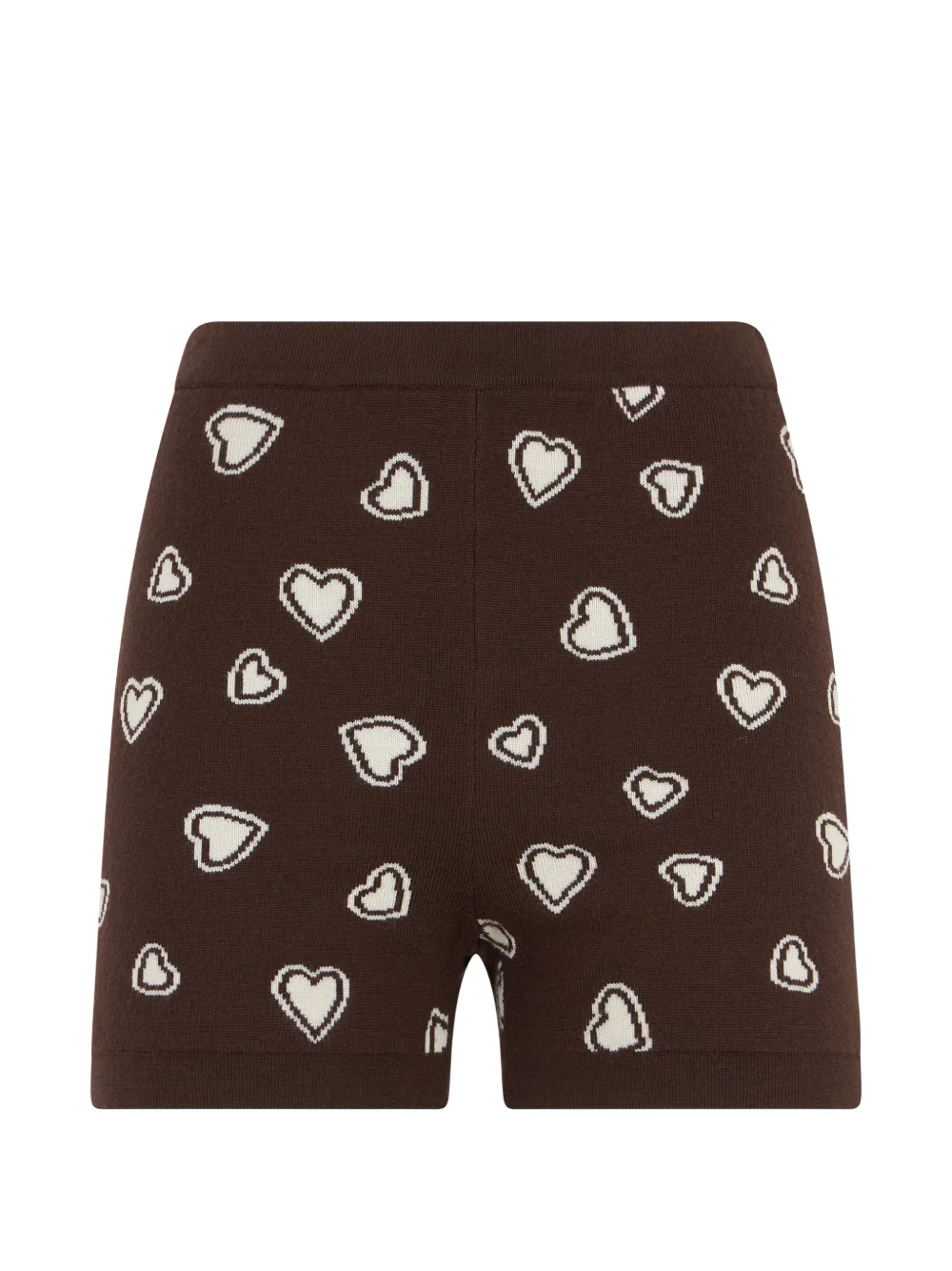 Moschino heart-print wool mini shorts - Marrone