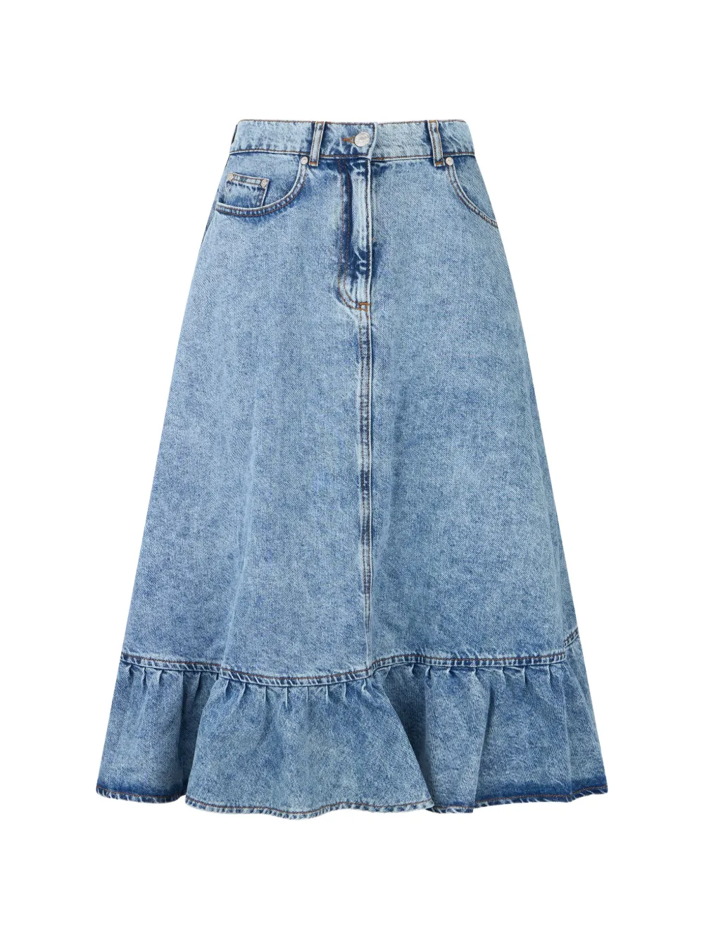 Moschino ruffled flared midi skirt - Blu
