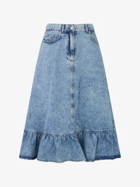 Moschino falda midi acampanada con volantes