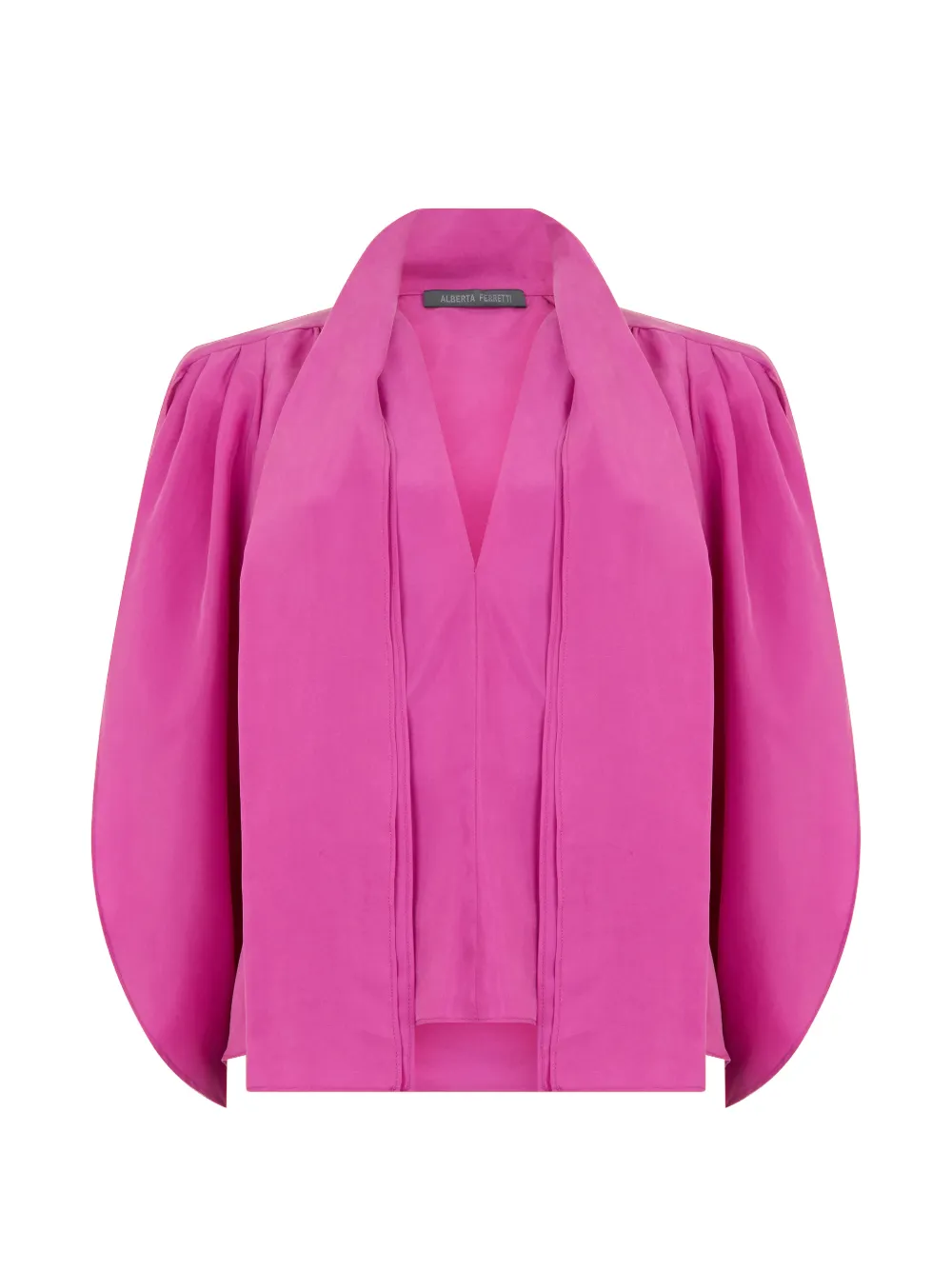 Alberta Ferretti bow-detail silk blouse - Rosa