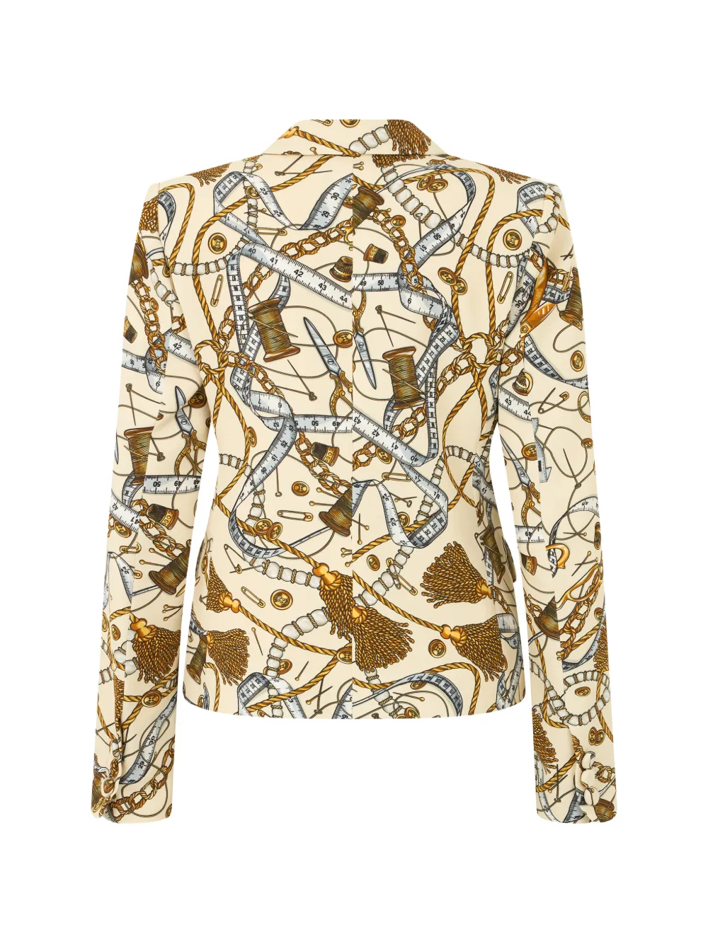 Moschino Slim-fit jack met naai-print Beige