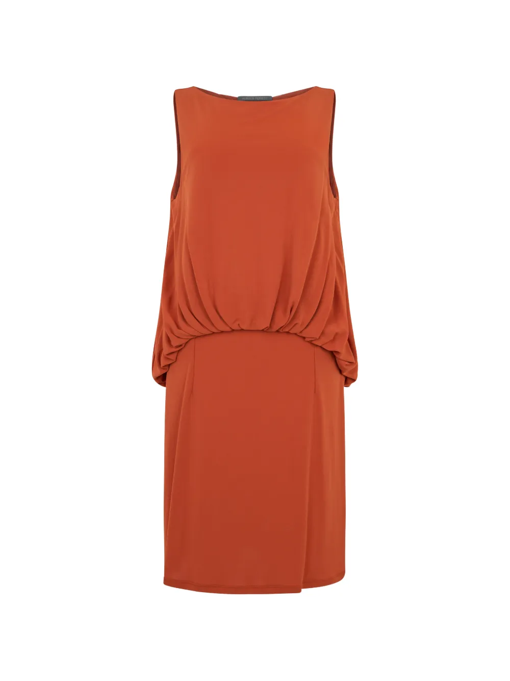 Alberta Ferretti gathered sleeveless mini dress - Arancione