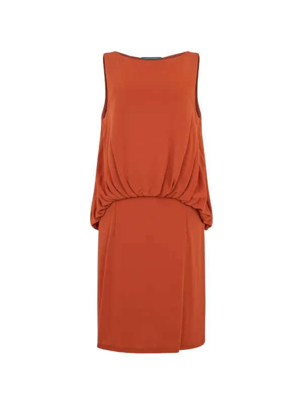 alberta ferretti mini dress Alberta Ferretti Gathered Sleeveless Mini Dress