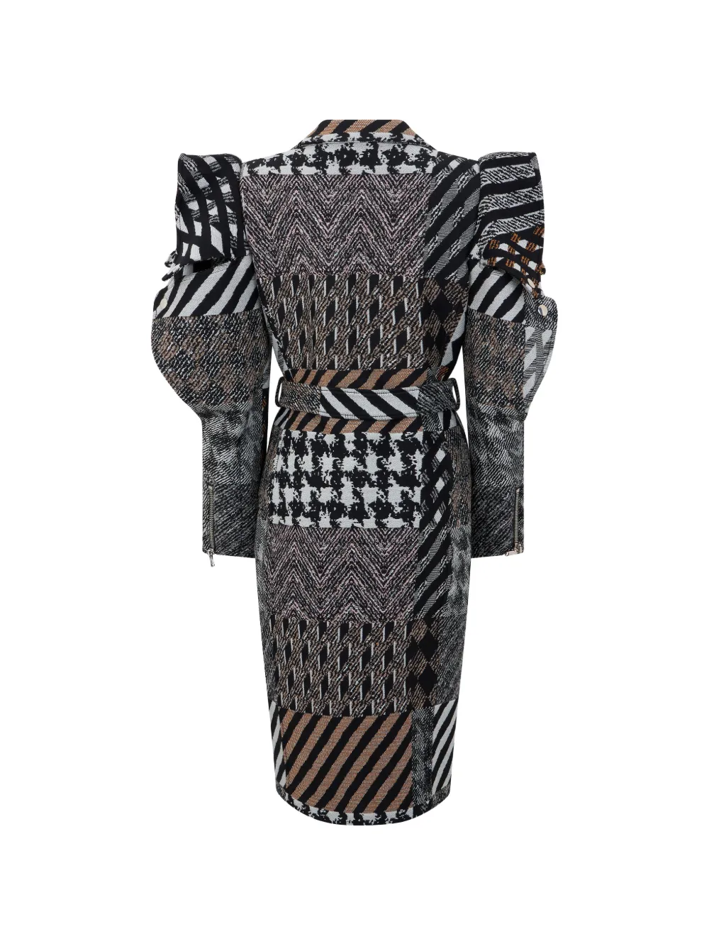 Moschino Oversized jas met ruches en patchwork Zwart