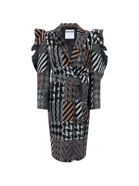 Moschino patchwork ruffled oversized coat