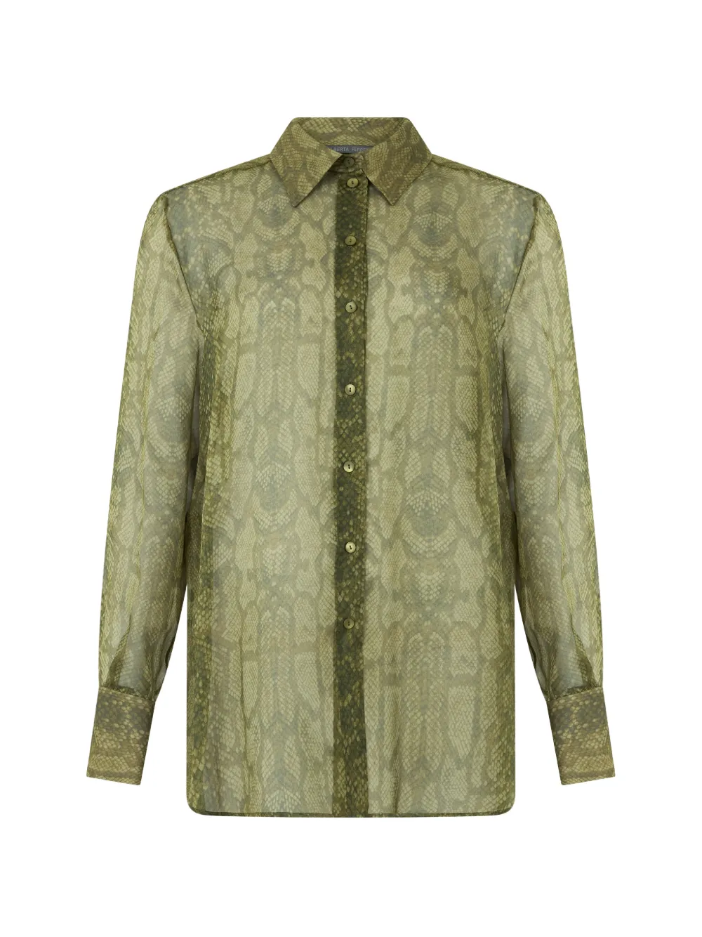 Alberta Ferretti snake-print silk shirt - Verde