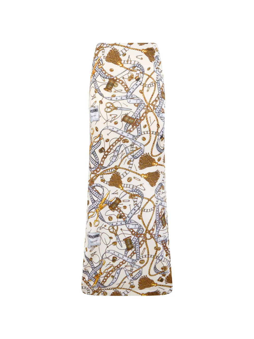 Moschino graphic-print maxi skirt - Nude