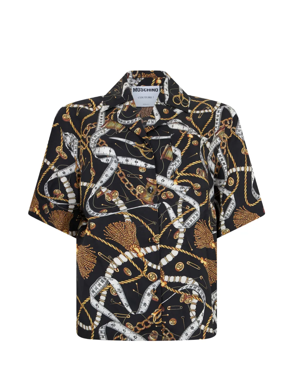 Moschino Graphic-print Short-sleeve Shirt In Black