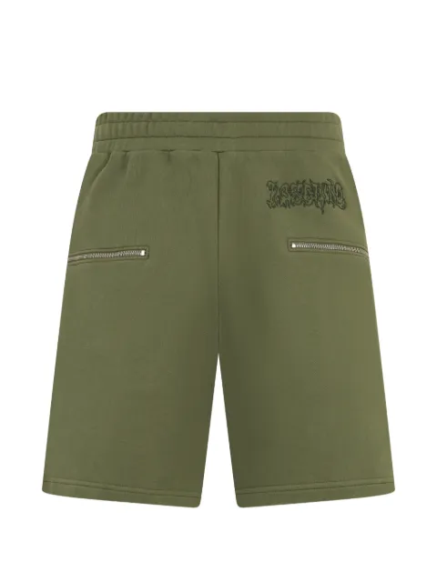 Moschino logo-embroidered zip-detail shorts