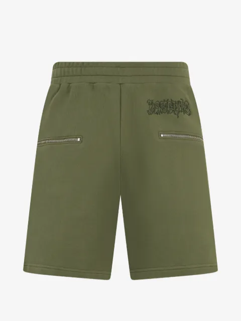 Moschino logo-embroidered zip-detail shorts