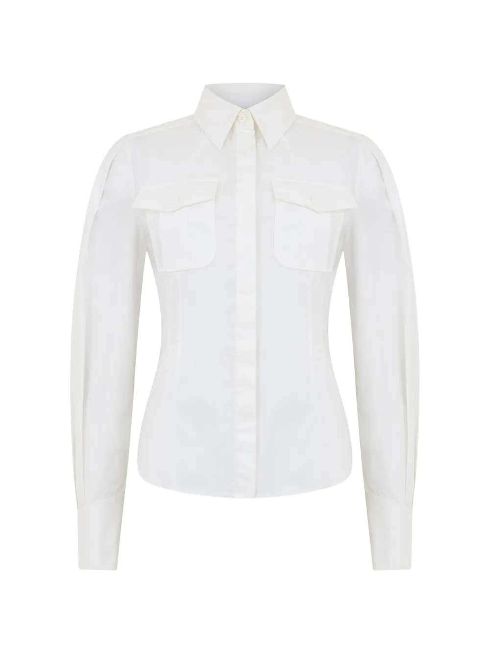 Alberta Ferretti flap-pocket fitted shirt - Bianco