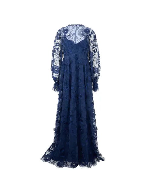 Alberta Ferretti vestido largo con bordado floral
