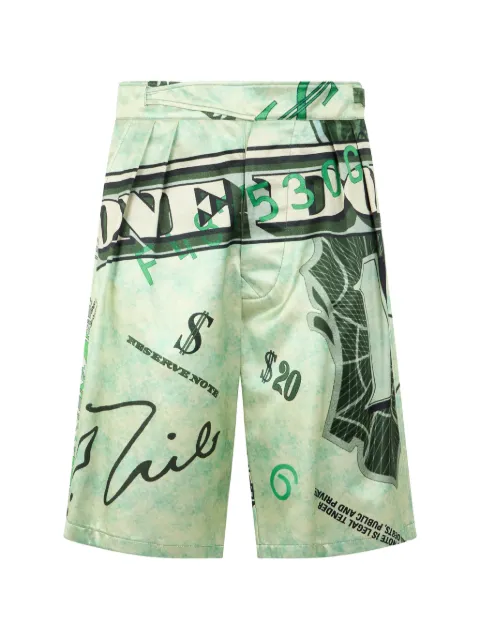Moschino graphic-print pleated shorts
