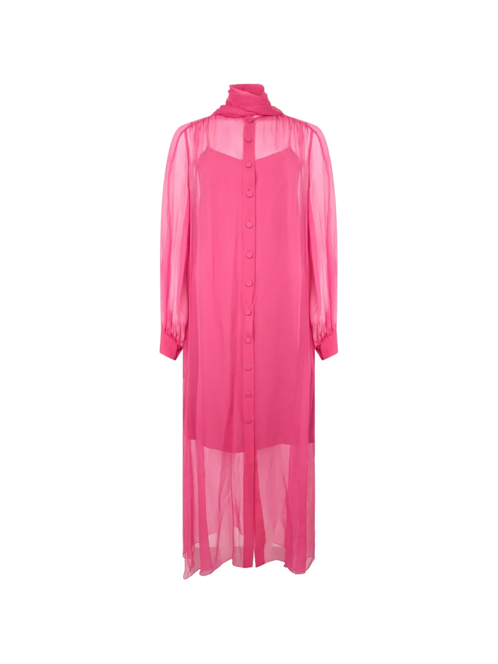 Alberta Ferretti sheer silk midi dress - Rosa